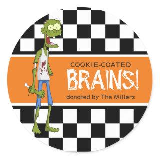 Zombie Brains ID213 Classic Round Sticker