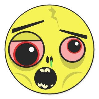 Zombie Face Classic Round Sticker