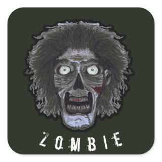 ZOMBIE Face - Color Face Square Sticker