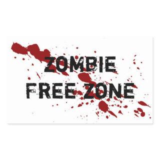 Zombie Free Zone Rectangular Sticker