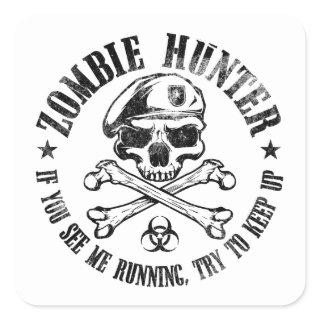 zombie hunter undead living dead square sticker