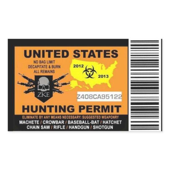 Zombie Hunting Permit Sticker