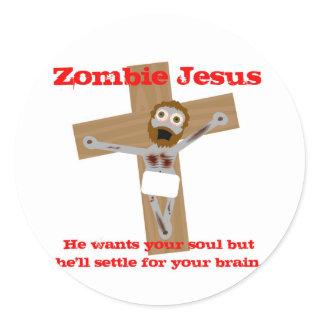 Zombie Jesus Classic Round Sticker