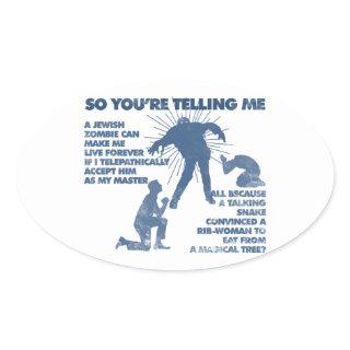 Zombie Jesus Oval Sticker