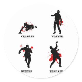 zombie walker crawler classic round sticker