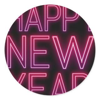 Zoom In Purple Gradient New Year Classic Round Sticker
